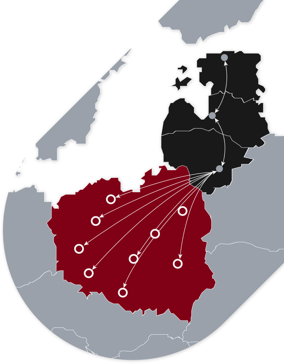 Krovinių pervežimas į ir iš Lenkijos terminalai
